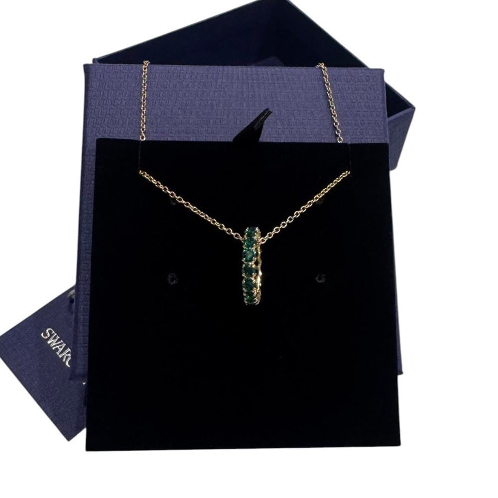 Swarovski Exalta Pendant, Green, Gold-Tone Plated 5644038